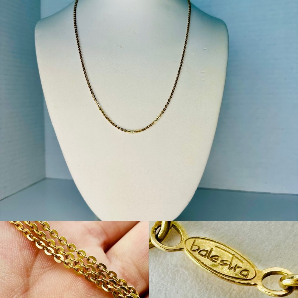 Vintage BALESTRA Solid 18k Italian Yellow Gold 20” Cable Chain Necklace, 4.9g